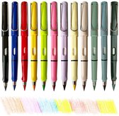 Fritzline© 12 crayons de couleur éternels, 12 pointes de rechange, gomme et étui intégrés - crayon éternel