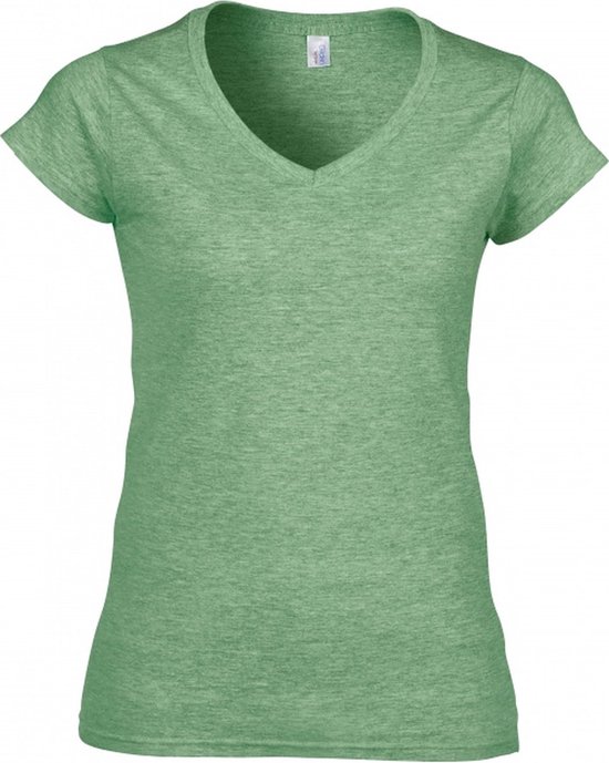 Gildan Softstyle Ladies V-Neck T-shirt - Heide Ierse Green - Large