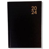 Agenda 2024 - Agenda quotidien de Luxe 1D/P - Couverture en cuir artificiel A6 - 11x14,8 cm