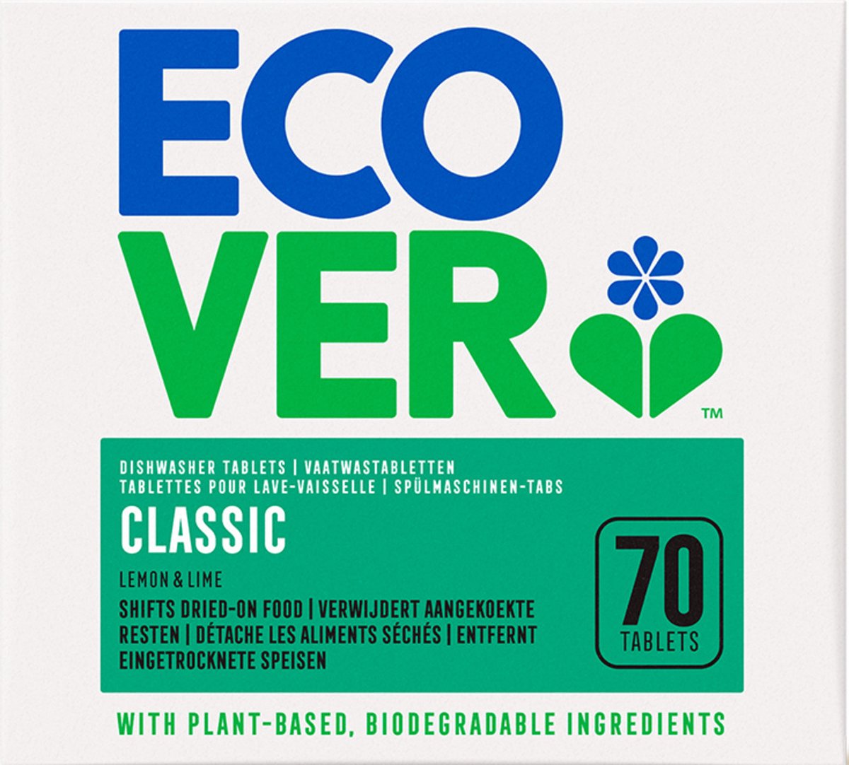 Ecover – Vaatwastabletten – Lemon & Lime – 70 stuks