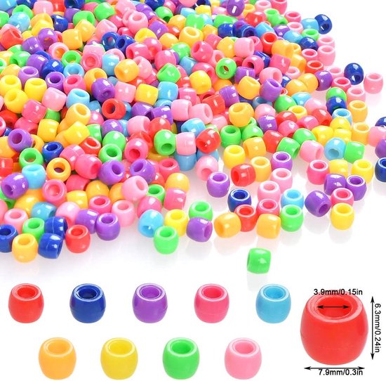 Grosses perles enfant à enfiler jeux et collier plastique multicolores