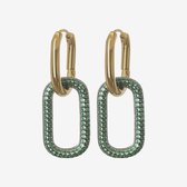 Essenza Green Beads Earrings Gold