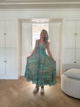 Boho Ibiza Jurkjes - Karma Highway Groen - Zomerjurk - Bohemian - Boho chique - Hippie - Flowerpower - Maxi jurk -