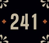 Huisnummerbord nummer 241 | Huisnummer 241 |Zwart huisnummerbordje Plexiglas | Luxe huisnummerbord