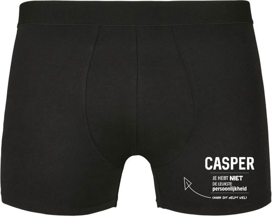 Casper, je hebt niet de leukste persoonlijkheid, maar dit helpt wel Heren Boxershort - relatie - vriend - onderbroek - grappig