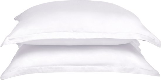 Coco & Cici Linge de lit doux, luxueux et durable - taie d'oreiller 60 x 70 - sans cantonnière - blanc