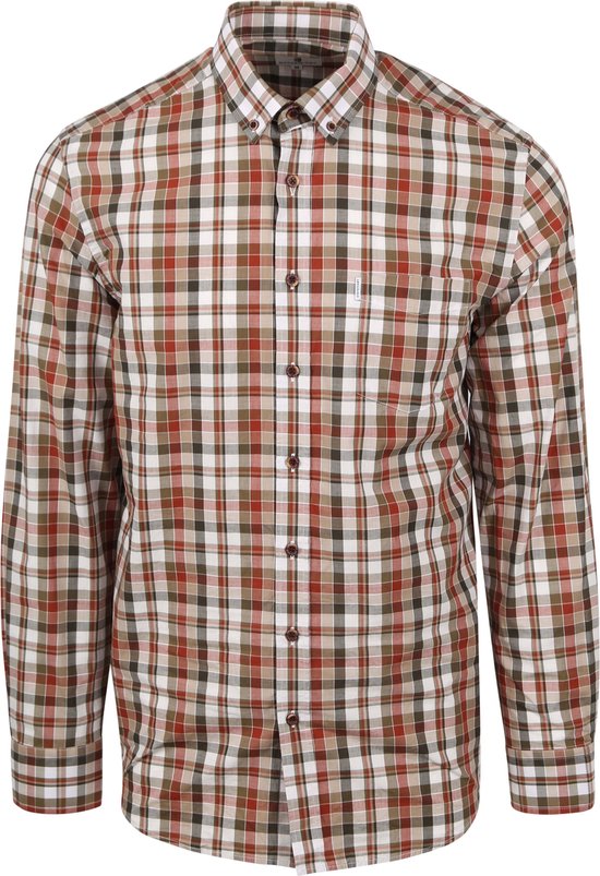 State of Art - Overhemd Rood Geruit - Heren - Maat M - Regular-fit