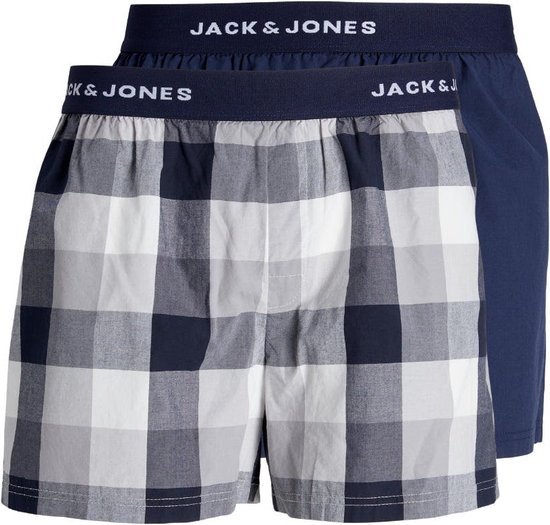 Jack & Jones Lot de 2 boxers larges Blauw/ Grijs Katoen XL