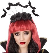 Halloween/horror verkleed diadeem/tiara - vleermuizen en bloemen - kunststof - dames/meisjes