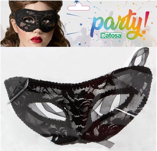 Masque pour les yeux habillé - noir - motif dentelle - adultes - Halloween/bal  masqué | bol