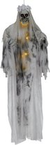 Fiestas Horror decoratie skelet spook bruid pop - hangend - met licht -180 cm - Halloween hangdecoratie