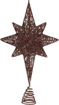 Décoration de Noël Pic étoile de Noël - cuivre - éclairage LED -H38 cm