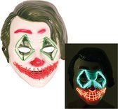 Horror clown Gezichtsmasker - met led verlichting - voor volwassenen