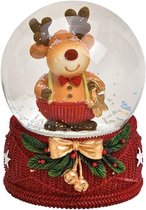 Wurm - Sneeuwbol - Snow Globe - Rendier met kerstster - Eland - Kerstdecoratie - Kerstcadeau - Polyresin - Glas - 6x7x9 cm