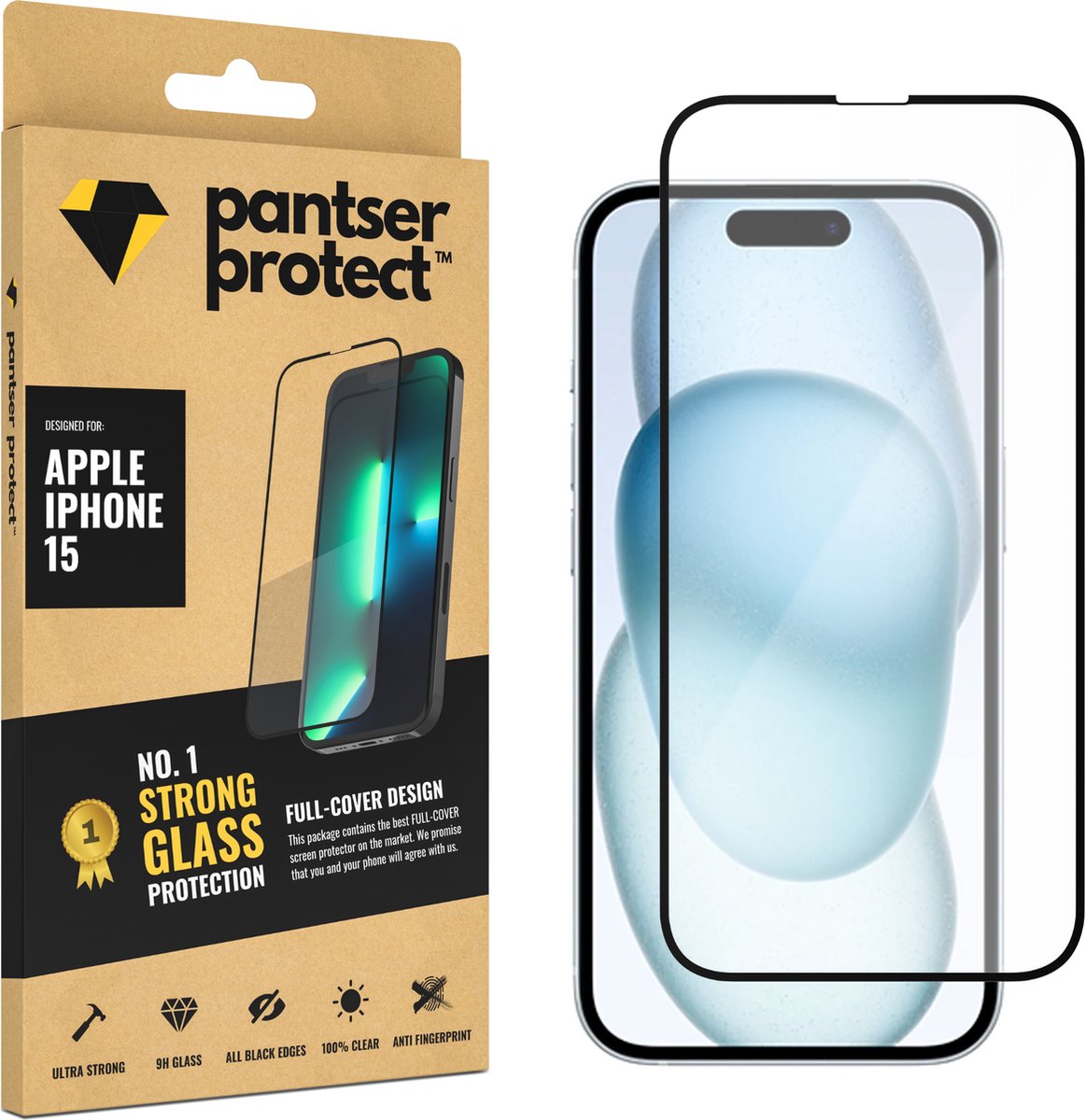 Pantser Protect™ Glass Screenprotector Geschikt voor iPhone 15 - Case Friendly - Premium Pantserglas - Glazen Screen Protector