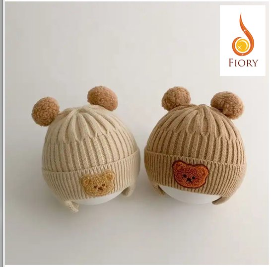 Unisex dierenmuts Noorse muts gebreide muts oker geel rood wit beer muts | winter dierendesign wintermuts heren dames kinderen volwassenen meisjes jongens | warm gevoerd met pompon, oranje, One size