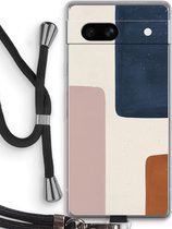 Case Company® - Hoesje met koord geschikt voor Google Pixel 7A hoesje met Koord - Geo #5 - Telefoonhoesje met Zwart Koord - Bescherming aan alle Kanten en Over de Schermrand