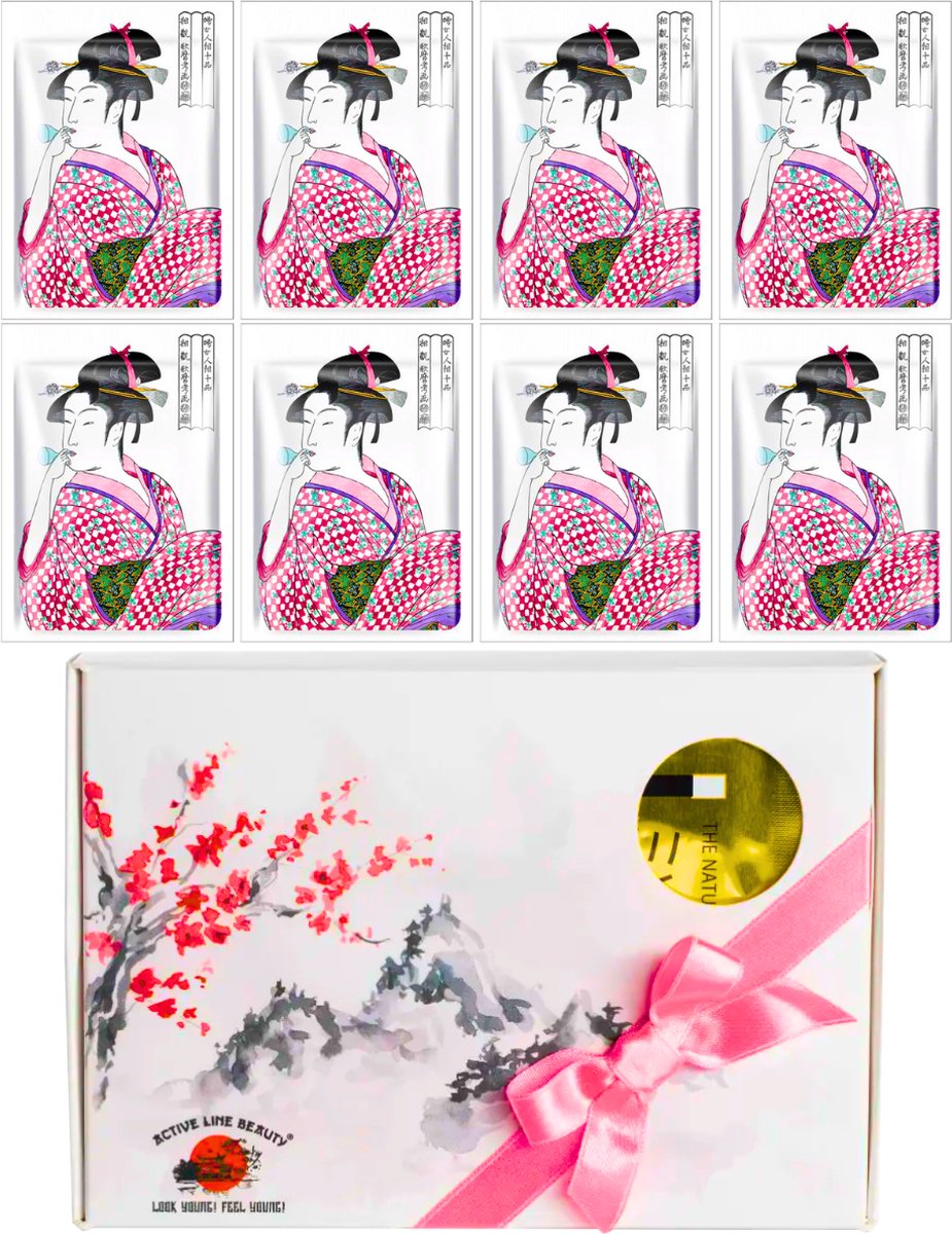 Goedkoopste Mitomo Collageen & Lithospermum Gezichtmaskers - Giftset Vrouw - 8 x 25g - Verjaardag Cadeau Vrouw - Geschenkset Vrouwen