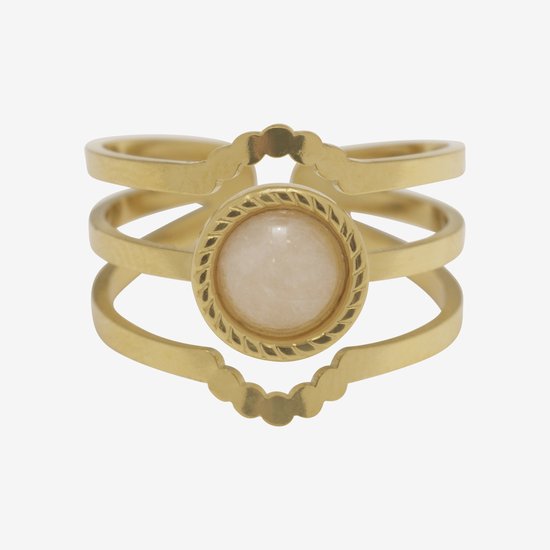 Essenza Pink Stone Ring Gold