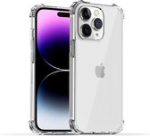 LuxeBass Siliconen hoesje geschikt voor Apple iPhone 14 Pro - Transparant - Antishock - Bumper case - telefoonhoes - gsm hoes - telefoonhoesje