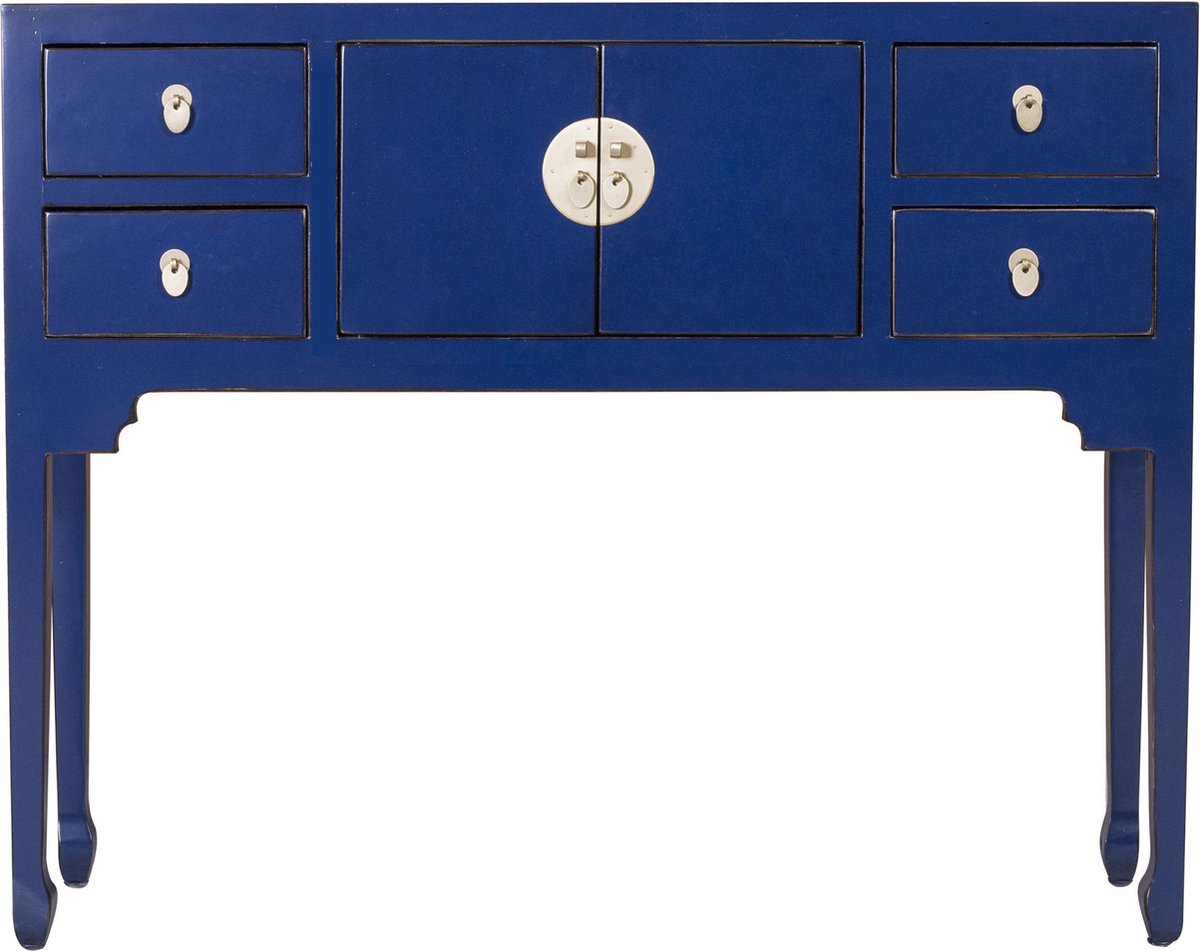 Fine Asianliving Chinese Sidetable Blauw Midnight Blue - Orientique Collectie B100xD26xH80cm Chinese Meubels Oosterse Kast