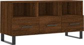 vidaXL - Tv-meubel - 102x36x50 - cm - bewerkt - hout - bruin - eikenkleur