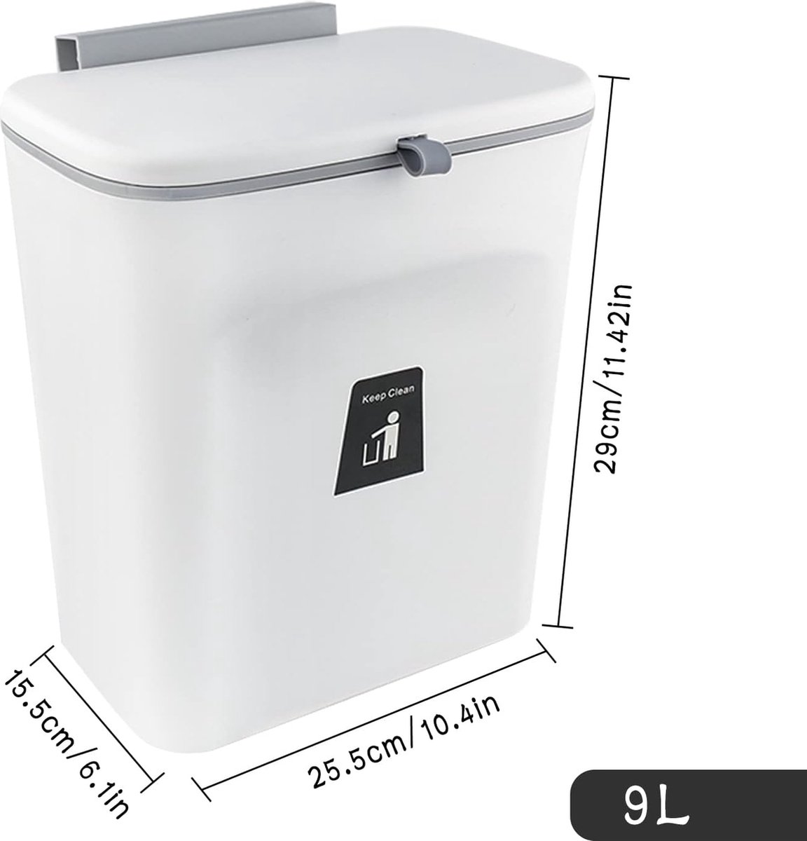 Bac à compost de cuisine intérieure scellé avec couvercle pour les déchets  alimentaires Petite poubelle de cuisine avec couvercle suspendu pour porte  d'armoire de cuisine ou sous évier 9L Blanc