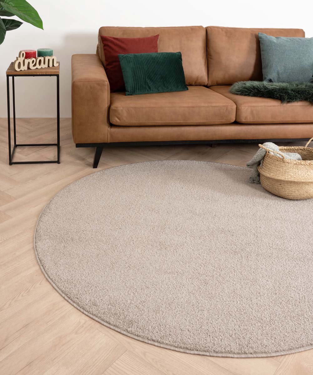 Rond vloerkleed Fine - beige 160 cm
