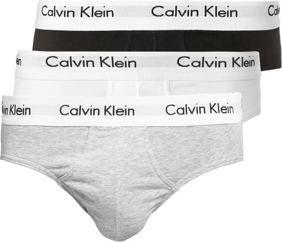 Calvin Klein 3-Pack Heren Slip - Zwart/Wit/Grijs - Maat L - Calvin Klein