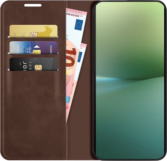 Bookcase hoesje Sony Xperia 10 V - Just in Case - Marron uni - Similicuir