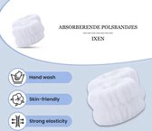 Spa-Wasbanden - 1 Paar - Wit - Microfiber - Polswashanddoekband - Polsbandjes voor het wassen van het gezicht - Absorberende Polsbandjes - Polszweetband - IXEN