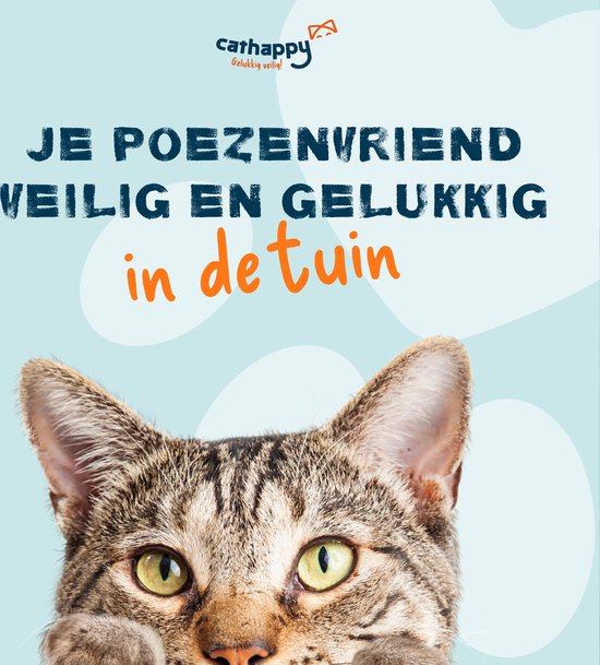 Cathappy kattengaas - 20 m - Beugel Pakket - Hoog - Zwartgroen