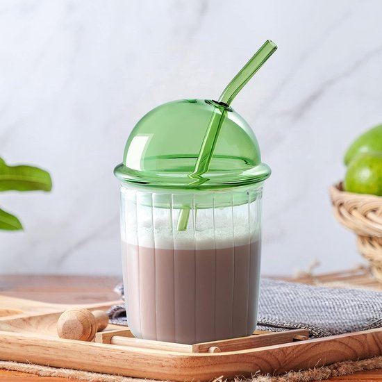 Thermobeker met deksel en rietje, roestvrijstalen koffiebeker-to-go, vacuüm