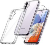 Podec Hoesje Geschikt voor Samsung Galaxy A14 5G Transparant Telefoonhoesje - Anti-Shock Case Cover met 2x Screenprotector