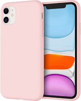 iPhone 12 Hoesje Roze - Roze Hoesje iPhone 12 - iPhone 12 Liquid Silicone Backcover Case Hoesje Roze- Zijdezacht iPhone 12 Luxe Hoesje - Pink - Roze