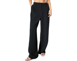 Comfortabele Dames Wijde Pants / Broek / Pantalon | Flared Broek | Zwart - S (36)