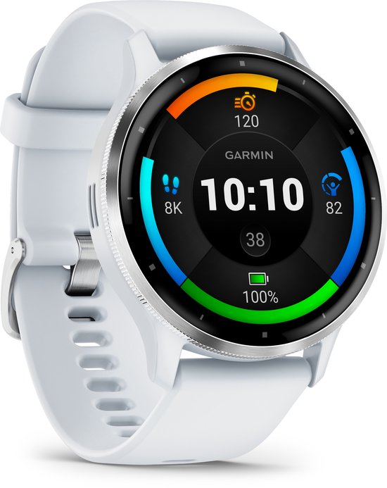 Garmin Venu 3 - Smartwatch - Sporthorloge - AMOLED-Scherm - 14 dagen batterij - Spraakassistent - Muziek - Garmin Pay- Slaapcoaching - Whitestone - Garmin