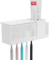 Multifunctionele zelfklevende tandenborstelhouder, tandpastahouder met enkele beker, opbergdoos voor badkamer of familiekameruimte