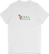 Vegan - Vegetariër - T Shirt Heren Dames - Wit- Maat L