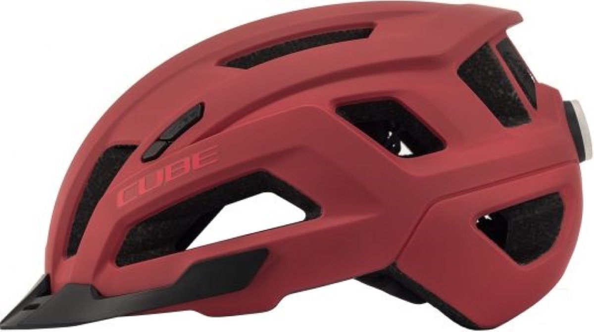 CUBE Fietshelm Cinity – All terrain helm – In-mould-constructie – Insectennetje – Afneembare zonneklep - 49-55 cm – Maat S – Rood