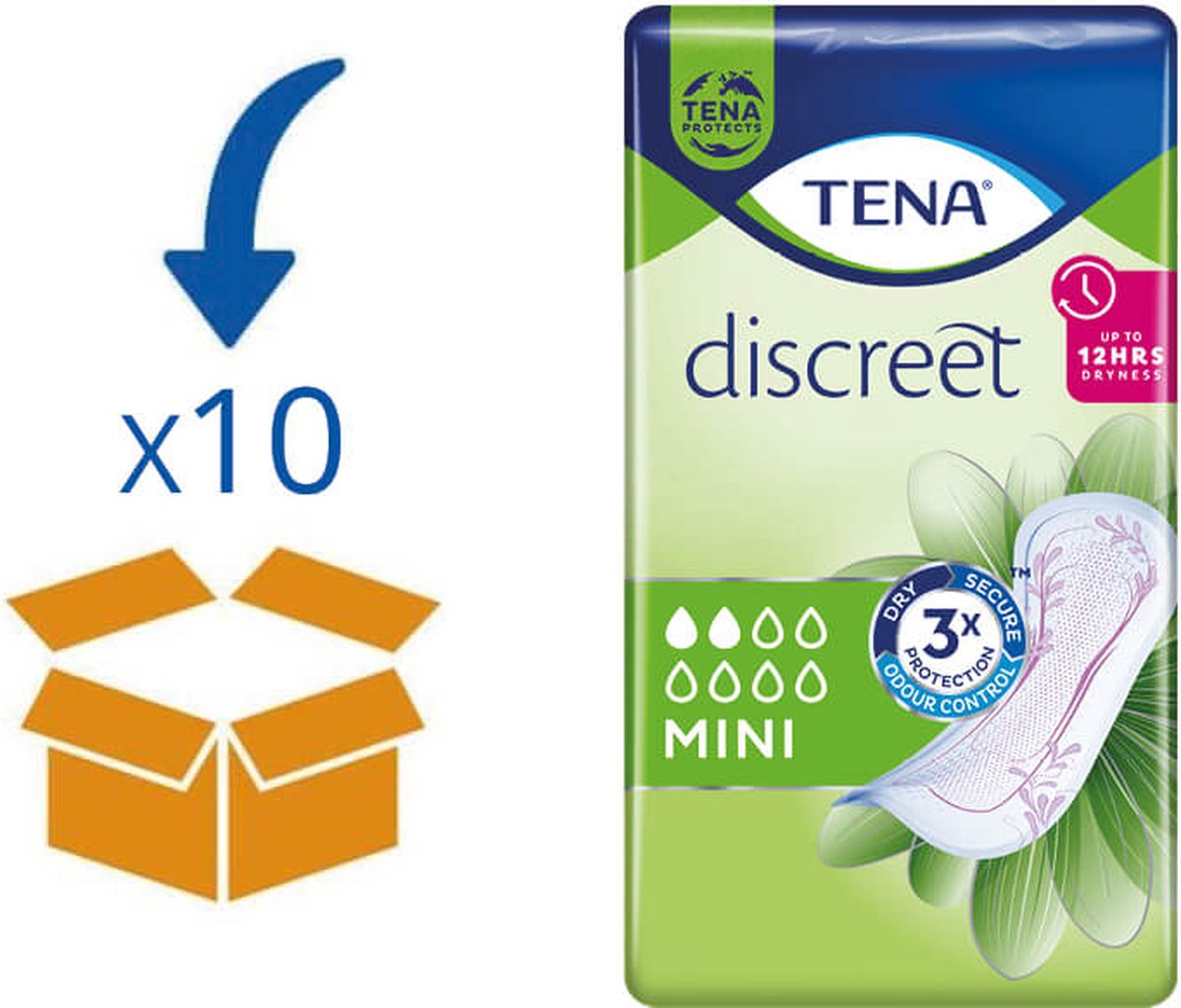 TENA Discreet Mini verbanden - 10 pakken á 30 stuks (TENA Lady) - TENA