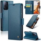 CaseMe Wallet Case met RFID Bescherming en Magneetsluiting voor Xiaomi 11T / 11T Pro _ Blauw