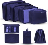 Comfytravel Packing Cubes Set - Koffer / Backpack Travel Organizer - Reisaccessoires - Waterdicht / 8 Stuks - Donkerblauw