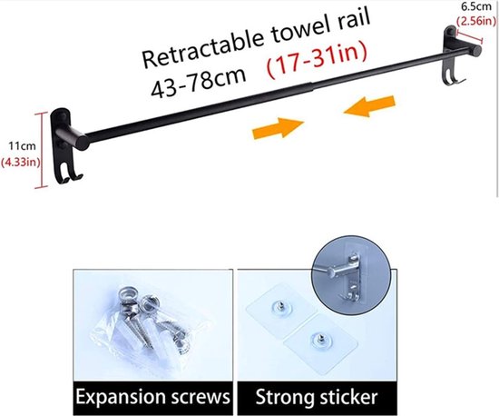 Kludi Vela R - Handdoekhouder, lengte 30 cm, mat wit 5896253