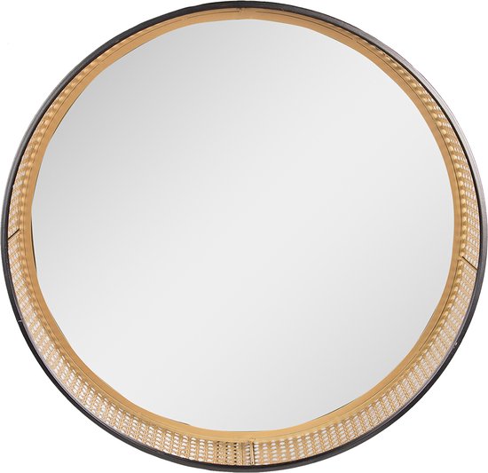 HAES DECO - Miroir rond avec bord en rotin - Couleur Marron - Format Ø  60x10 cm -... | bol