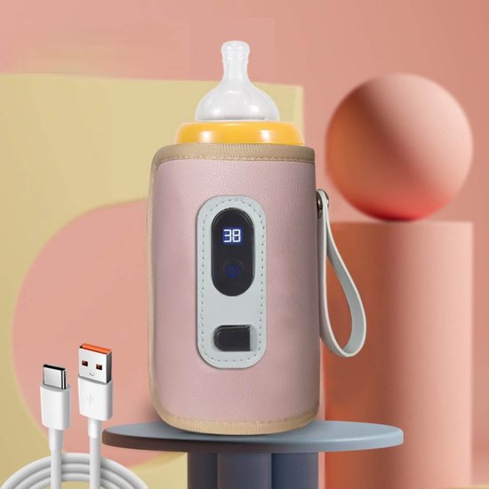 Baboe Draagbare Baby Flessenwarmer voor Onderweg - Wit - Geschikt voor de Meeste