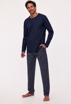Woody pyjama heren - donkerblauw - 232-11-MRL-S/826 - maat XL