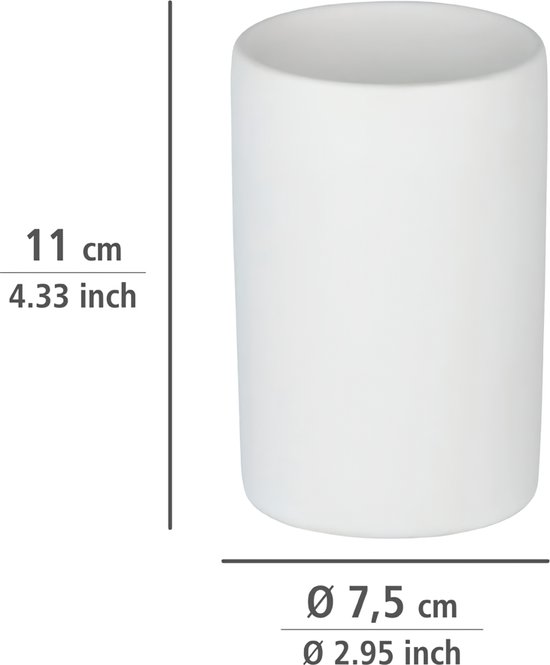 Items Badkamer tandenborstel houder/beker - hout - beige - 7 x 11 cm | Leen Bakker
