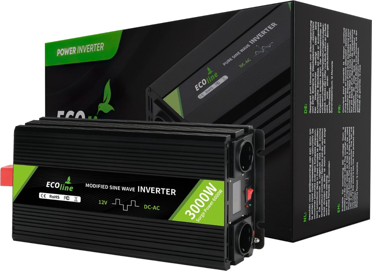 Convertisseur automatique de tension 12V à 230V, onde sinusoïdale pure 500W