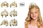 12x Tiara or 6 enfants assortis - accessoires de tête de cadeau d'anniversaire de fête à thème princesse